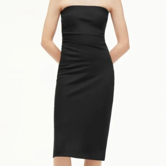Robe Noire Sans Bretelles Zara Femme - Taille S - Longueur Midi - Style Fit & Flare - Occasion Très Bon état